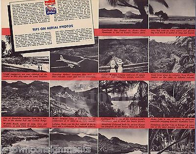 HAWAIIAN AIRLINES VINTAGE GRAPHIC ADVERTISING MAP ROUTES TRAVEL GUIDE FLYER - K-townConsignments