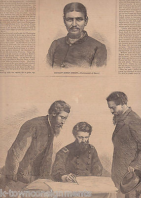 JOHN WILKES BOOTH ASSASSIN BOSTON CORBETT ANTIQUE CIVIL WAR ENGRAVING PRINT 1865 - K-townConsignments