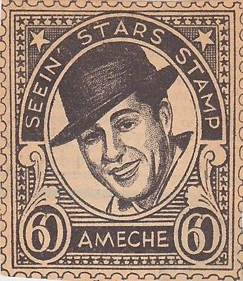 DON AMECHE MOVIE ACTOR VINTAGE SEEIN STARS STAMP GRAPHIC PHOTO PROMO - K-townConsignments