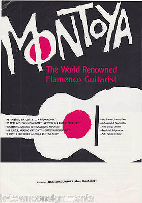 CARLOS MONTOYA WORLD MUSIC FLAMENCO GUITARIST PERFORMANCE PROMO POSTER FLYER - K-townConsignments