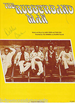 THE RUBBERBAND MAN THE SPINNERS ATLANTIC RECORDS VINTAGE SHEET MUSIC & LYRICS - K-townConsignments