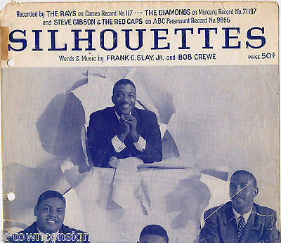 THE RAYS STEVE GIBSON SILHOUETTES BLACK MUSIC VINTAGE GRAPHIC ART SHEET MUSIC - K-townConsignments