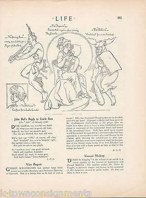 FATHER TIME LIFE MAGAZINE VOL 67 NO 1740 ANTIQUE 1916 NEWS RODNEY THOMSON ART - K-townConsignments