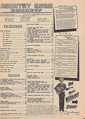 HANK WILLIAMS STORY VINTAGE COUNTRY SONG ROUNDUP MUSIC PHOTO MAGAZINE 1953 - K-townConsignments