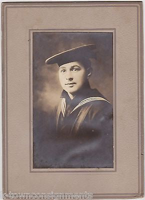 EVERETT ALLEN USS MOHICAN NAVY SAILOR ANTIQUE IDed MILITARY UNIFORMED PHOTO - K-townConsignments