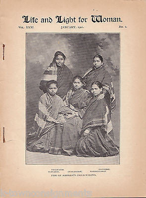 LIFE & LIGHT FOR WOMAN CHRISTIAN MISSIONARIES TO HINDUS 1901 CHURCH HISTORY BOOK - K-townConsignments