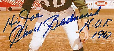 CHUCK BEDNARIK FRANK GIFFORD TACKLE NFL FOOTBALL PLAYER AUTOGRAPH SIGNED PHOTO - K-townConsignments
