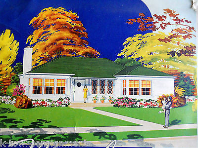 AMERICAN DREAM HOME REAL ESTATE VINTAGE WWII GRAPHIC ADVERTISING POSTER PRINT - K-townConsignments