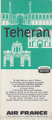 TEHRAN AIR FRANCE VINTAGE GRAPHIC TRAVEL AD BROCHURE - K-townConsignments