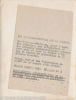 EMERGENCY RESCUE BRITAIN PREPARES FOR WAR VINTAGE WWII FRENCH NEWS PHOTO 1939 - K-townConsignments