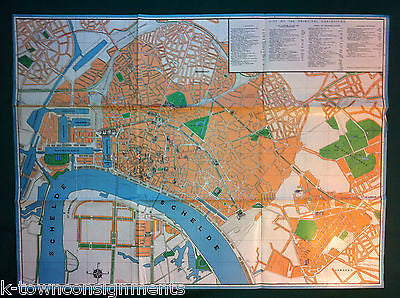ANTWERP BELGIUM VINTAGE GRAPHIC ART COLOR CITY MAP - K-townConsignments