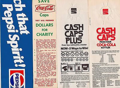 PEPSI COLA BUMPER STICKER SALES RECIEPT & ADVERTISING FLYERS VINTAGE SODA LOT - K-townConsignments