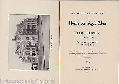 HOME FOR AGED MEN & COUPLES PROVIDENCE ANTIQUE ELDER CARE BOOK 1912 - K-townConsignments