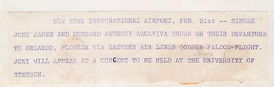 JONI JAMES ANTHONY AQUAVIVA EASTERN AIRLINES GOLDEN FALCON FLIGHT VINTAGE PHOTO - K-townConsignments
