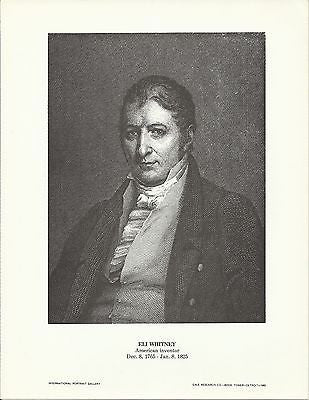 Eli Whitney American Inventor Vintage Portrait Gallery Poster Print - K-townConsignments