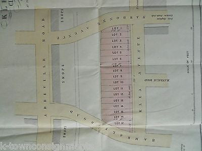 FREEHOLD BUILDING KLEA AVE CLAPHAM PARK LONDON UK ANTIQUE LITHOGRAPH SURVEY MAP - K-townConsignments