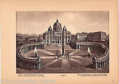 St PETER BASILICA ROMAN ARCHITECTURE VINTAGE 1930s ITALIAN SOUVENIR PHOTO PRINTS - K-townConsignments