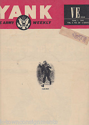 VE VICTORY EUROPE EDITION YANK WWII ARMY MAGAZINE FALL OF GERMANY EISENHOWER ETC - K-townConsignments