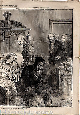 CHARLES SUMNER MEMORIAL ANTIQUE FRANK LESLIE'S ENGRAVING ILLUSTRATED NEWSPAPER - K-townConsignments