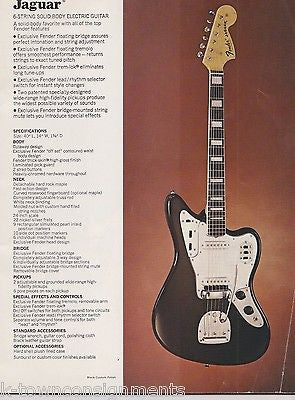 FENDER STRATOCASTER GUITARS VINTAGE GRAPHIC ADVERTISING SALES CATALOG 1972 - K-townConsignments