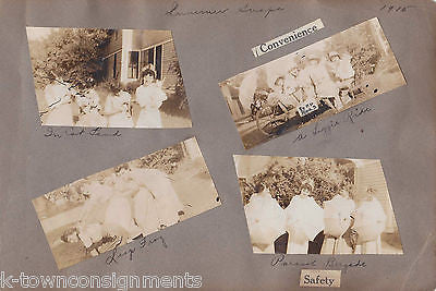 LAKE KEGONSA WI GIRLS LEAP FROG & UMBRELLAS ANTIQUE SNAPSHOT PHOTOS 1915 - K-townConsignments