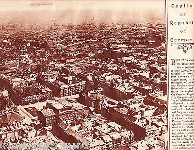 SKYVIEW OF BERLIN CAPITAL OF REPUBLIC OF GERMANY NEWS PHOTO POSTER PRINT 1921 - K-townConsignments