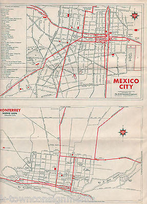 MEXICO VINTAGE GRAPHIC FOLD-OUT TRAVEL ADVERTISING ROAD MAP - K-townConsignments