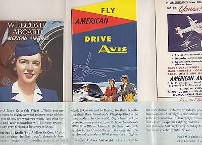 AMERICAN AIRLINES VINTAGE GRAPHIC ADVERTISING BOARDING PACKET FLIGHT EPHEMERA - K-townConsignments