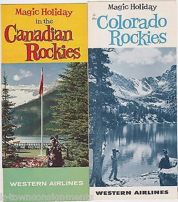 WESTERN AIRLINES VINTAGE WELCOME ABOARD GRAPHIC ADVERTISING BROCHURES PACKET - K-townConsignments