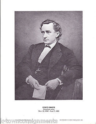 Edwin Booth American Actor Leader Vintage Portrait Gallery Poster Print - K-townConsignments