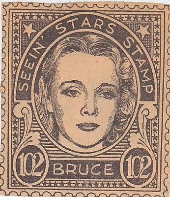 CAROL BRUCE MOVIE ACTRESS VINTAGE SEEIN STARS STAMP GRAPHIC PHOTO PROMO - K-townConsignments