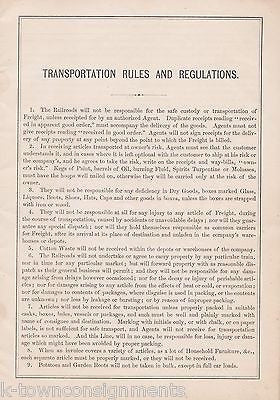 CONNECTICUT RIVERS RAILROAD MASSAWIPPI VALLEY ANTIQUE RR TARIFF RATES BOOK 1872 - K-townConsignments