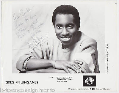 GREG PHILLINGANES R&B MUSIC SINGER VINTAGE AUTOGRAPH SIGNED STUDIO PROMO PHOTO - K-townConsignments