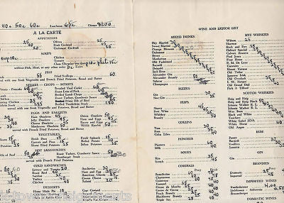 ALPINE INN NEW YORK VINTAGE DINNER MENU W/ SHAEFER BEER GRAPHIC MENU INSERT - K-townConsignments