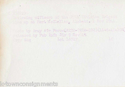 REVIEWING OFFICERS 27th DIVISION FORT McCLELLAN VINTAGE WWII MILITARY FILE PHOTO - K-townConsignments