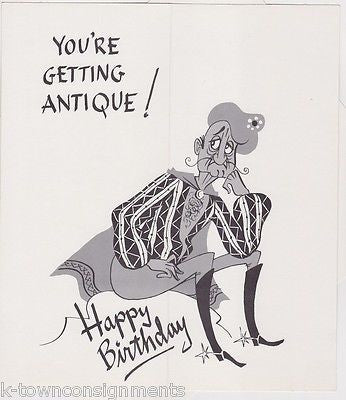 SUAVE SHEIK PINK CAPE MIDDLE EASTERN GETTING OLD HUMOR VINTAGE BIRTHDAY CARD - K-townConsignments