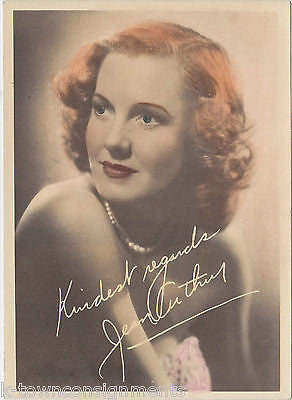 JEAN AUTHUR MOVIE ACTRESS VINTAGE FACSIMILE SIGNATURE COLORED STUDIO PHOTO - K-townConsignments