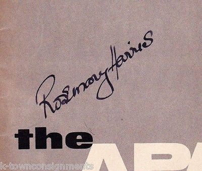 ROSEMARY HARRIS APA PHOENIX ACTRESS VINTAGE AUTOGRAPH SIGNED LYCEUM THEATRE BILL - K-townConsignments