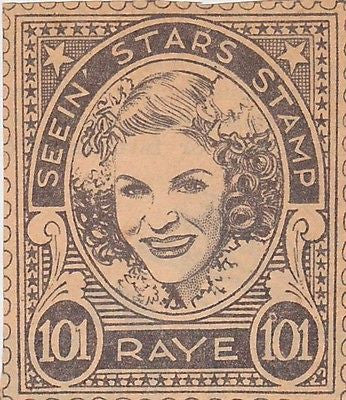 MARTHA RAYE MOVIE ACTRESS VINTAGE SEEIN STARS STAMP GRAPHIC PHOTO PROMO - K-townConsignments