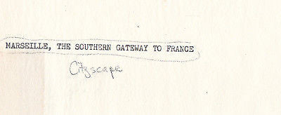MARSEILLE SOUTHERN GATEWAY FRANCE CITYSCAPE VINTAGE PROFESSIONAL TRAVEL PHOTO - K-townConsignments