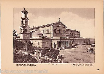 St. PAUL BASILICA ROMAN ARCHITECTURE VINTAGE 1930s ITALIAN SOUVENIR PHOTO PRINTS - K-townConsignments