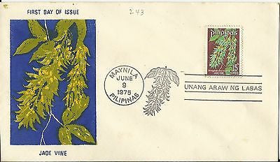 JADE VINE VINTAGE PHILIPPINES GRAPHIC STAMPED POSTAL MAIL COVER - K-townConsignments