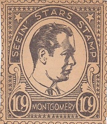 ROBERT MONTGOMERY MOVIE ACTOR VINTAGE SEEIN STARS STAMP GRAPHIC PHOTO PROMO - K-townConsignments