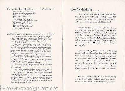 PATRICE MUNSEL METROPOLITAN OPERA VINTAGE 1940s SOUVENIR SHOW PROGRAM - K-townConsignments