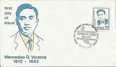 WENCESLAO Q VINZONS VINTAGE PHILIPPINES GRAPHIC STAMPED POSTAL MAIL COVER - K-townConsignments