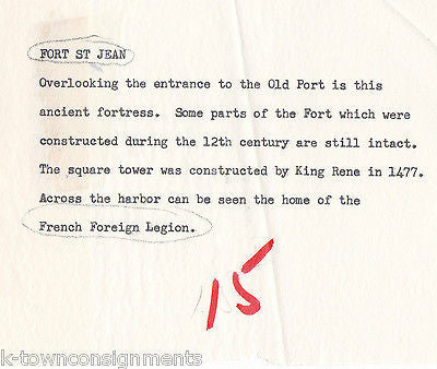 FRANCE FORT ST JEAN FRENCH FOREIGN LEGION VINTAGE PROFESSIONAL TRAVEL PHOTO - K-townConsignments