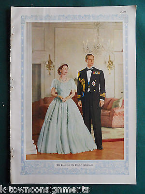QUEEN & DUKE OF EDINBURGH BRITISH ROYALTY VINTAGE GRAPHIC PHOTO POSTER PRINT - K-townConsignments