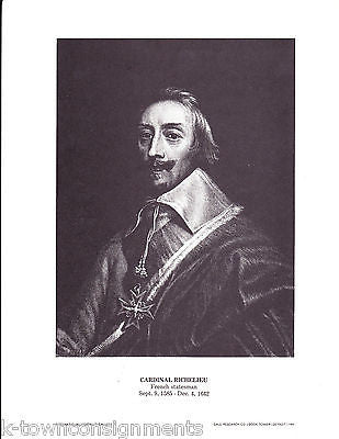 Cardinal Richelieu French Statesman Vintage Portrait Gallery Poster Print - K-townConsignments