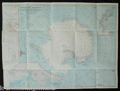 SOUTH POLE ANTARCTIC REGIONS BYRD EXPEDITION VINTAGE GRAPHIC FOLD-OUT POSTER MAP - K-townConsignments