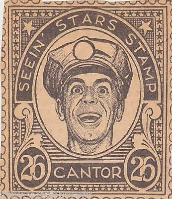 EDDIE CANTOR MOVIE ACTOR VINTAGE SEEIN STARS STAMP GRAPHIC PROMO CLIPPING - K-townConsignments